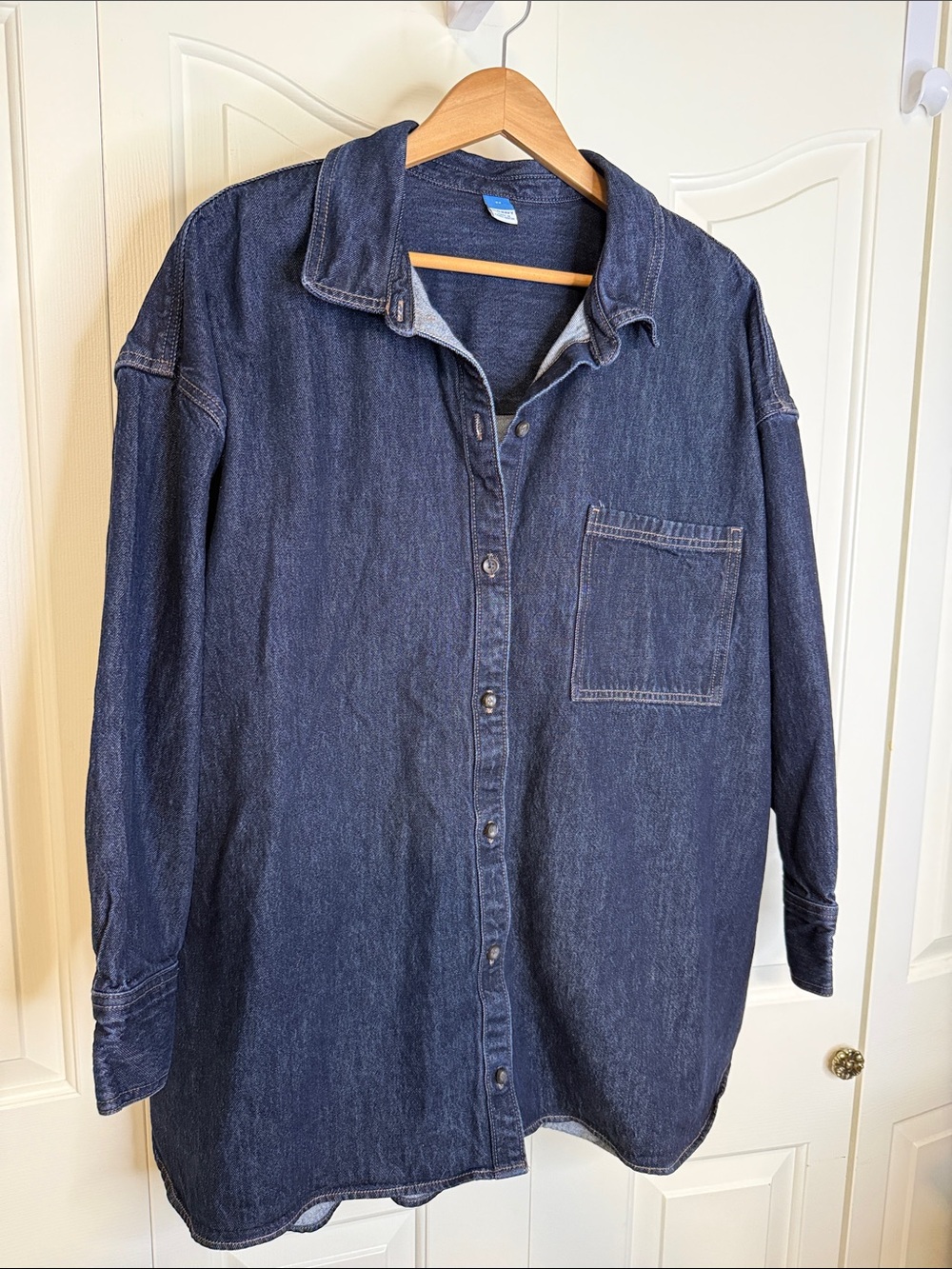Old Navy Dark Blue Denim Button-Down Shirt